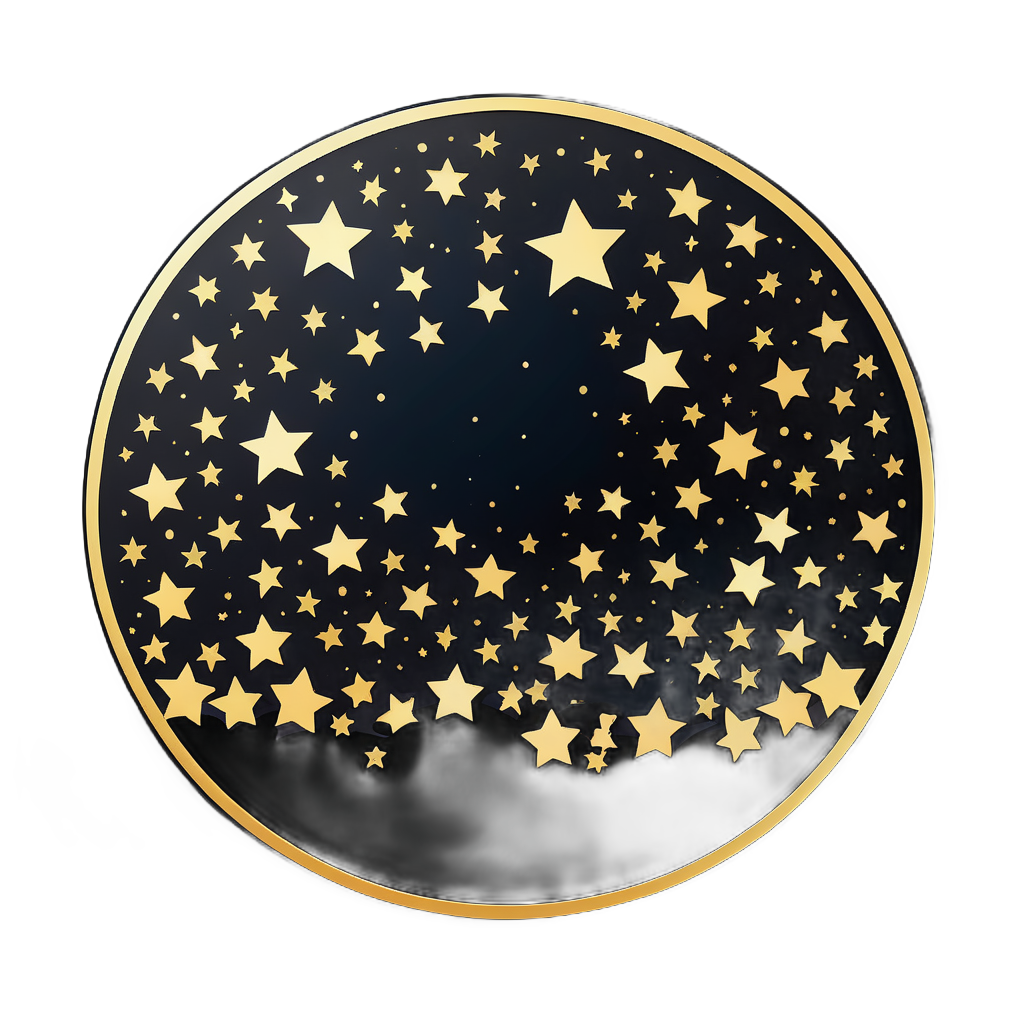 Ciel nocturne noir avec des étoiles brillantes sticker