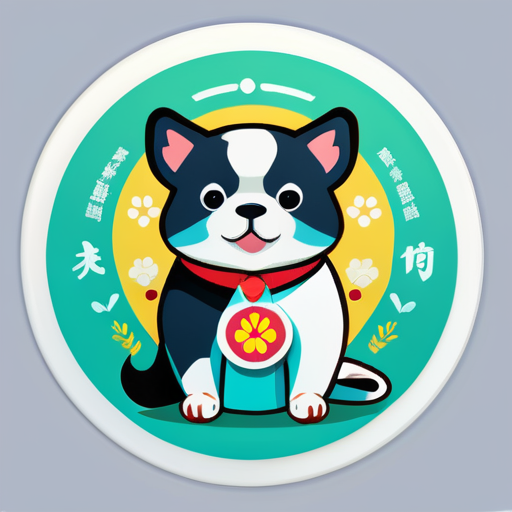 Día del medico veterinario con temática del país China sticker