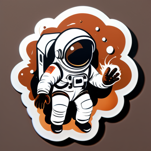 Astronaut explodiert braune Substanz aus ihren Gesäßbacken sticker