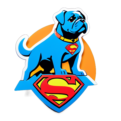 superman au sommet du chien sticker