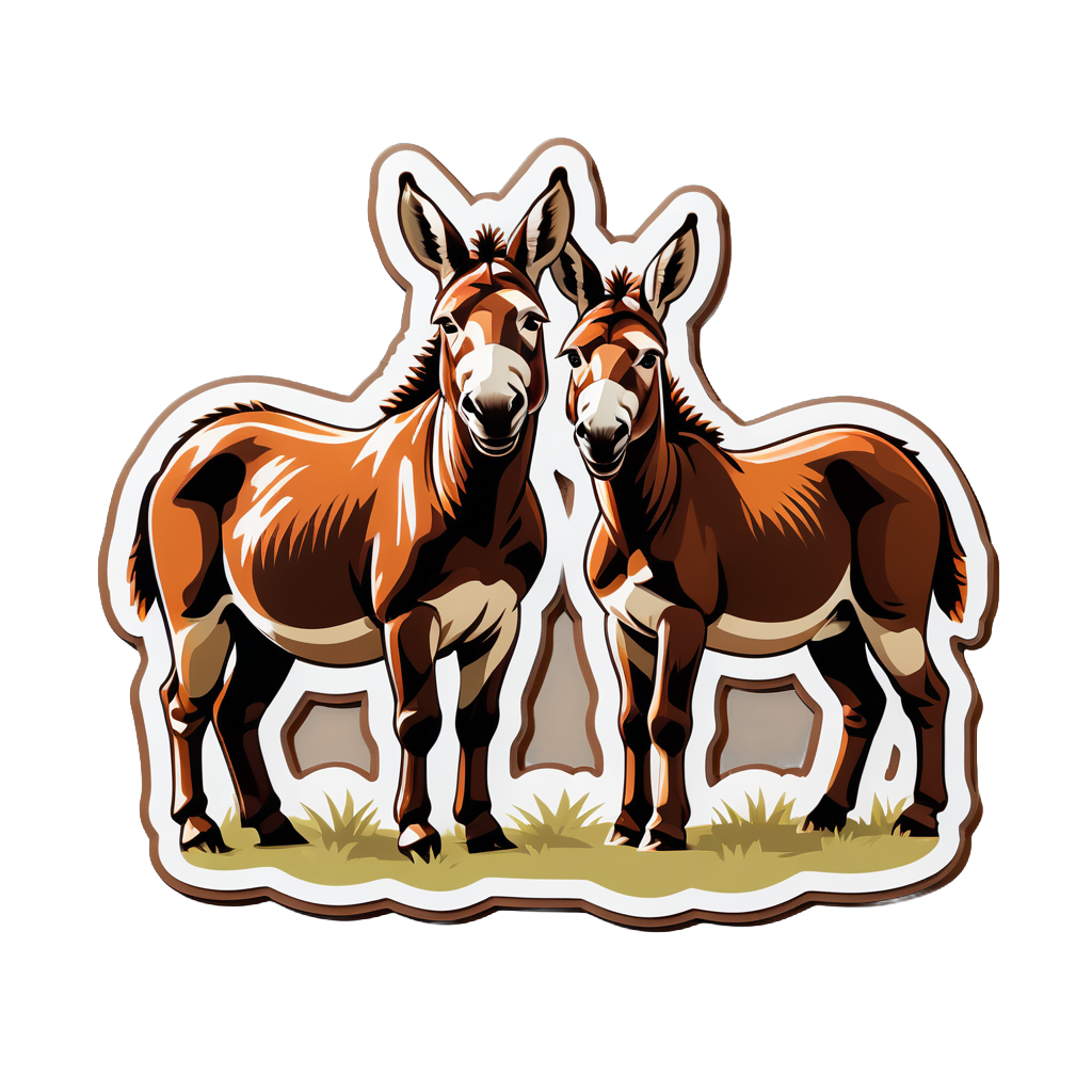 Burros robustos de color ocre sticker