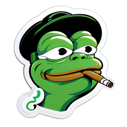 imagem de um pepe fumando 🚬 cocaína sticker