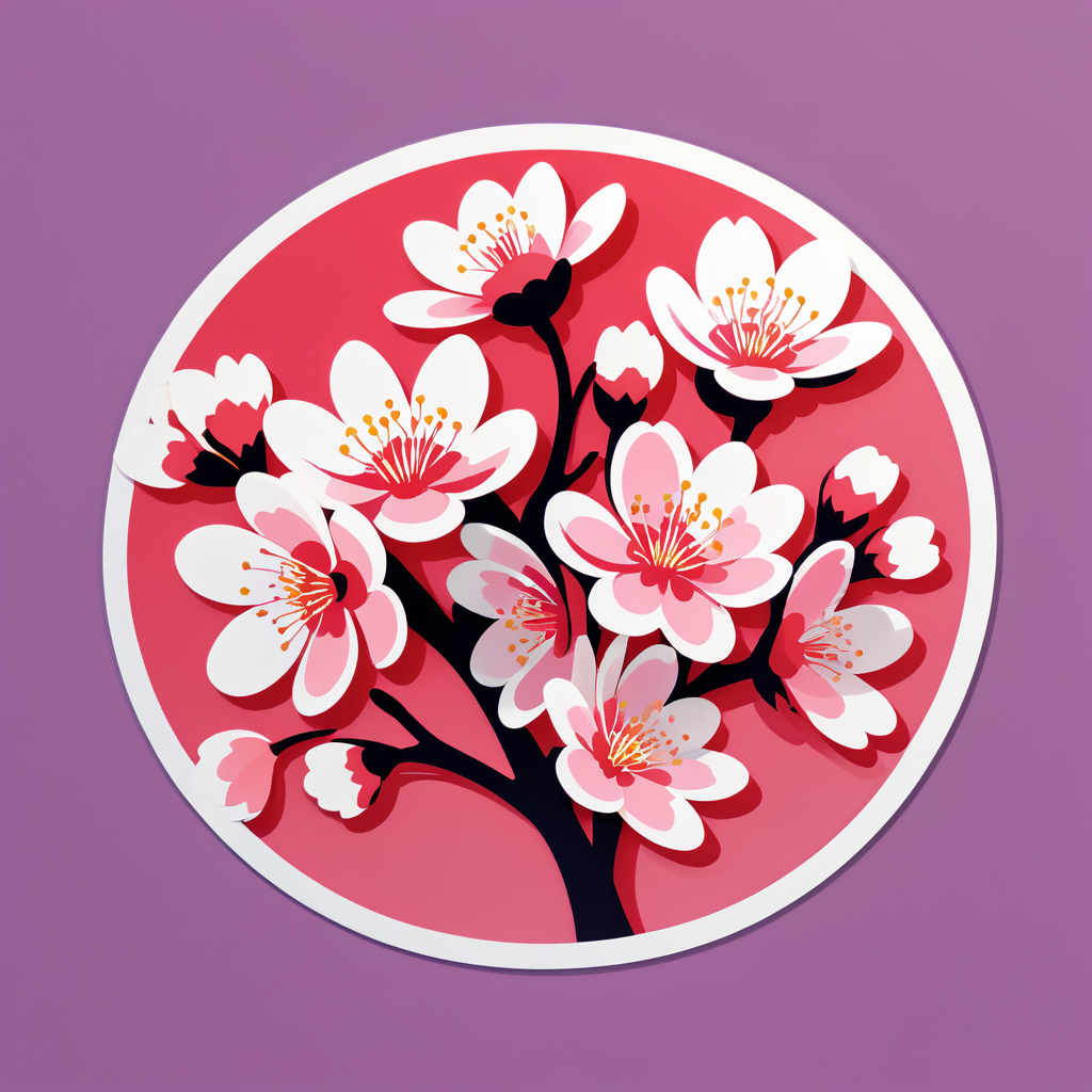 Blooming Cherry Blossoms sticker