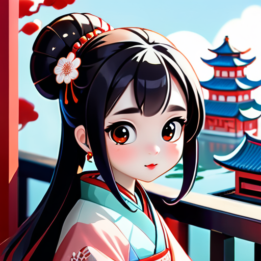 Design do personagem da menina: ela deve ser adorável e jovem, com grandes olhos e traços faciais suaves. Vestindo um hanfu tradicional ou uma versão moderna modificada do hanfu, mantendo elementos tradicionais chineses, mas podendo incluir alguns designs modernos, como elementos populares ou acessórios em certos detalhes. Cabelo comprido solto ou penteado em um coque clássico, podendo ser decorado com grampos de cabelo ou enfeites. Guzheng: o guzheng deve ser um instrumento musical claramente visível, podendo ser projetado como a menina tocando o guzheng com concentração. O design do guzheng deve seguir o estilo tradicional chinês, mas também pode incluir alguns elementos modernos, como mais cores ou decorações. Design de fundo: o fundo pode ser linhas simples ou padrões com estilo chinês, como nuvens, paisagens, arquitetura antiga, etc. Também pode-se considerar adicionar elementos modernos ao fundo, como horizonte urbano, arquitetura moderna, para destacar um toque moderno. Escolha de cores: principalmente tons suaves, como rosa suave, azul claro, etc. Pode-se incluir algumas cores tradicionais chinesas, como vermelho, nas cores. sticker