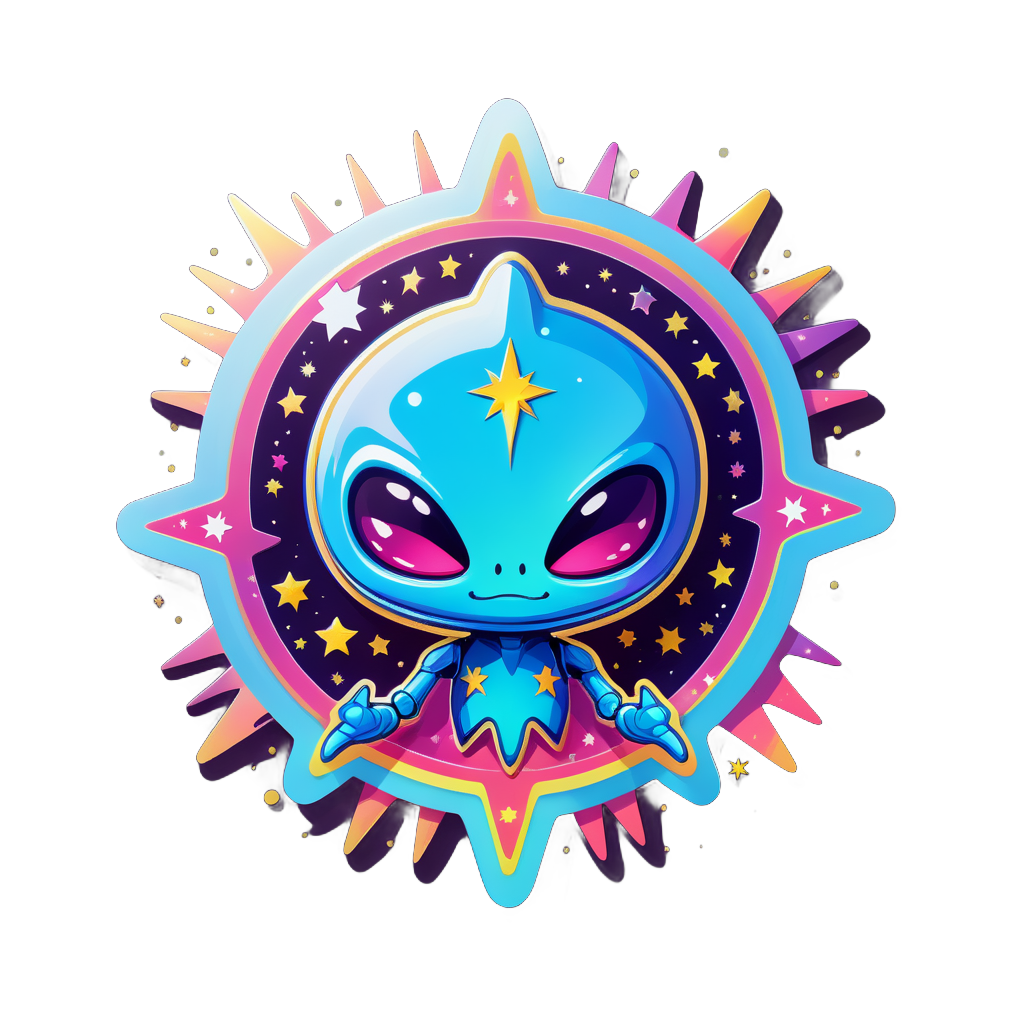 Shiny Star Alien sticker