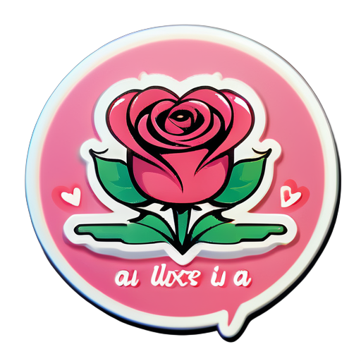 necesito una rosa con un corazón volando y en el corazón tenga un texto que diga viviana me gustas mucho sticker