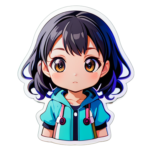 uma garota de anime fofa sticker