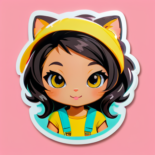 kittu a girl sticker