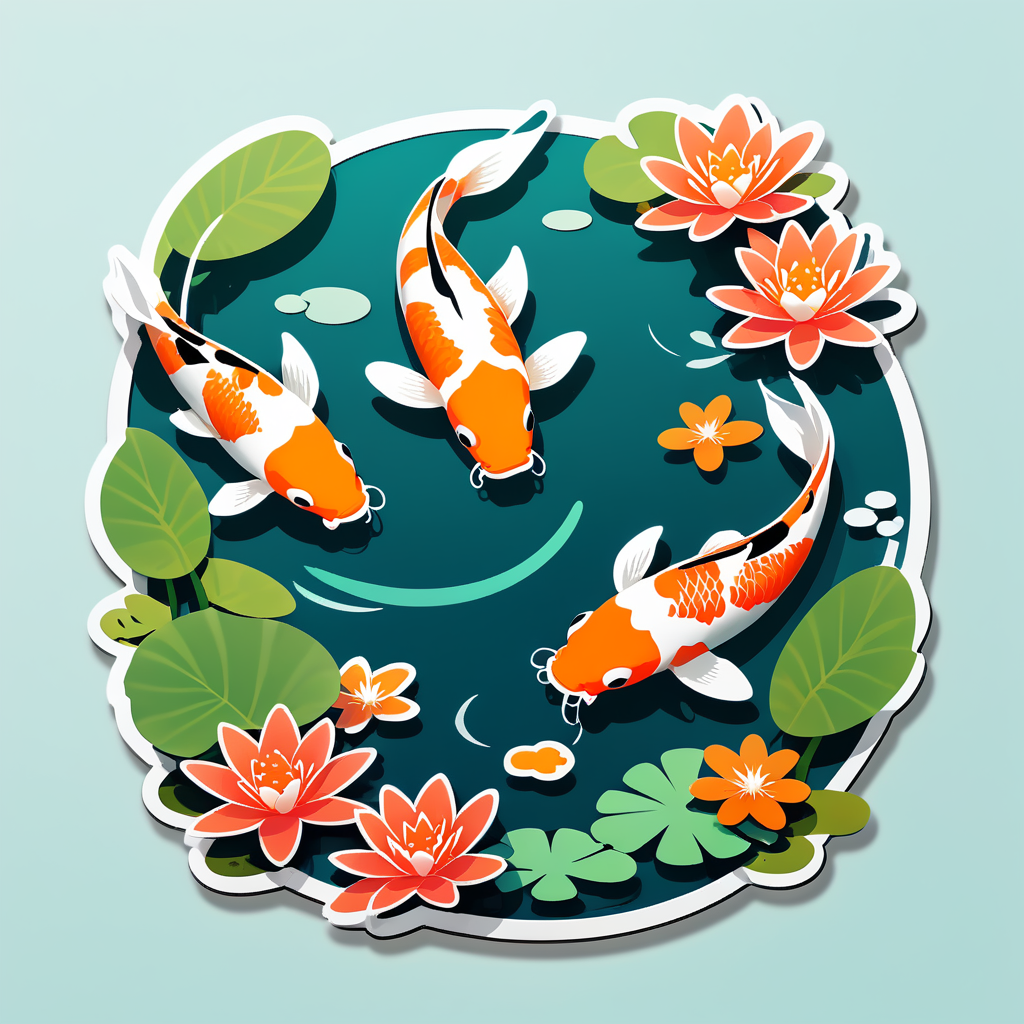 Tranquil Koi Pond sticker