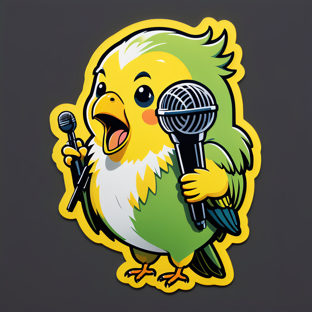 Singing Canary with Microphone sticker