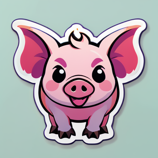 a pig with wing sticker