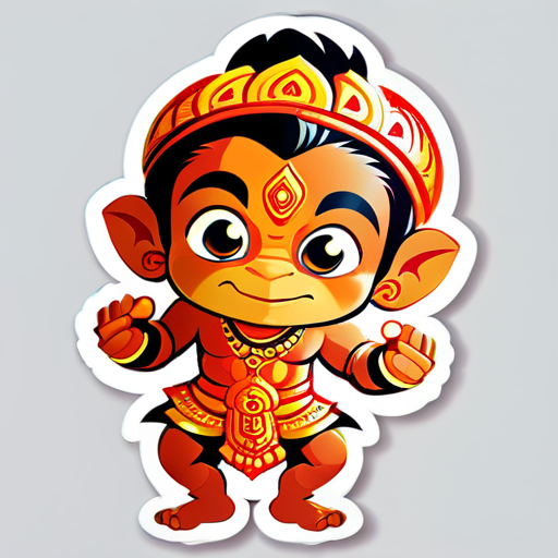 lindo jugando hanuman dios sticker