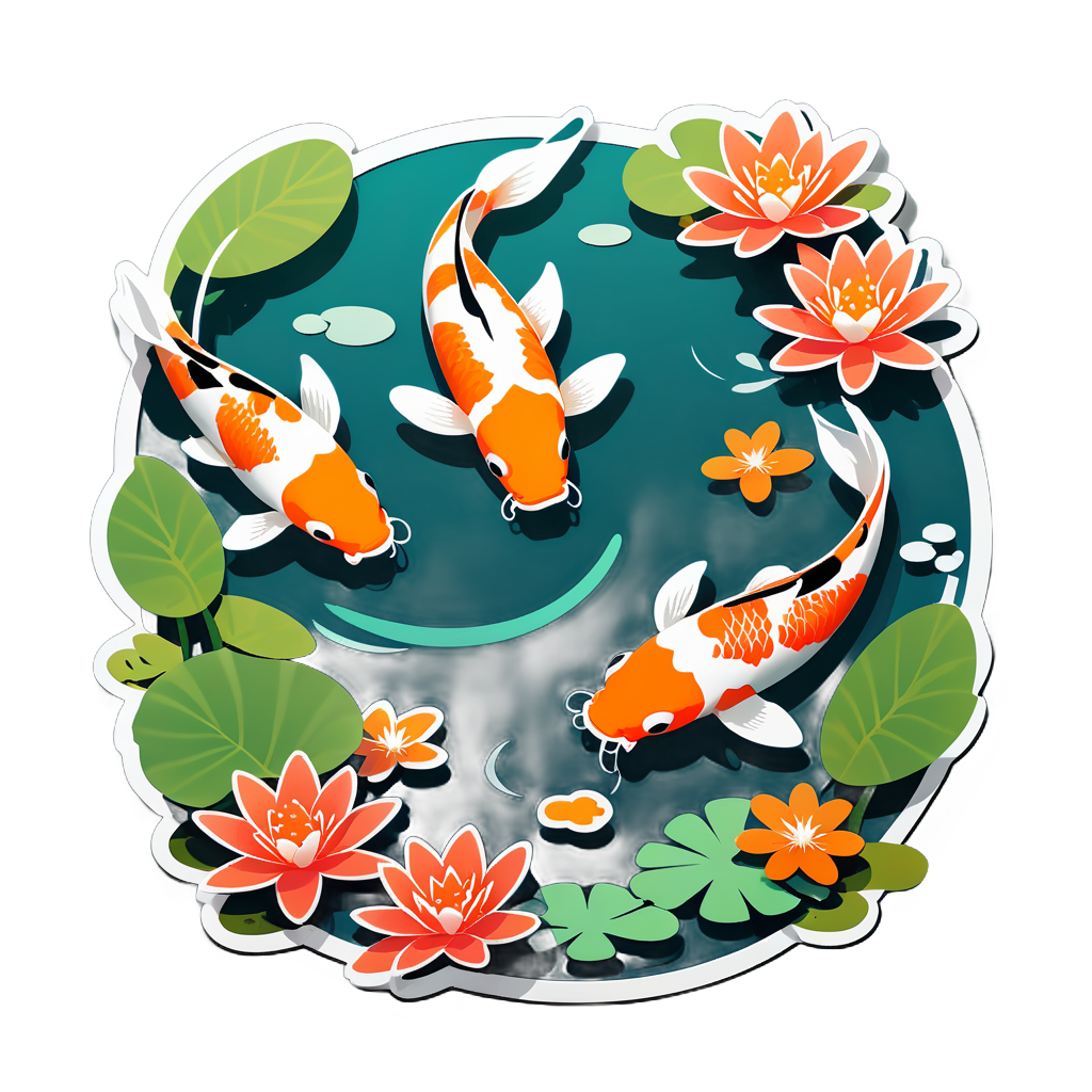 Tranquil Koi Pond sticker