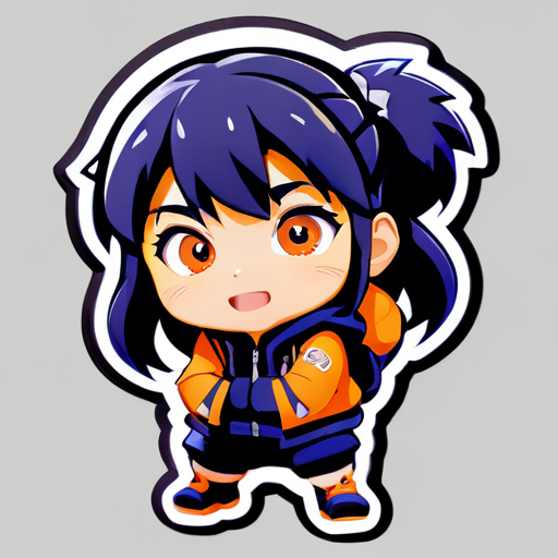 naruto com hinata completamente carregado de fofura sticker