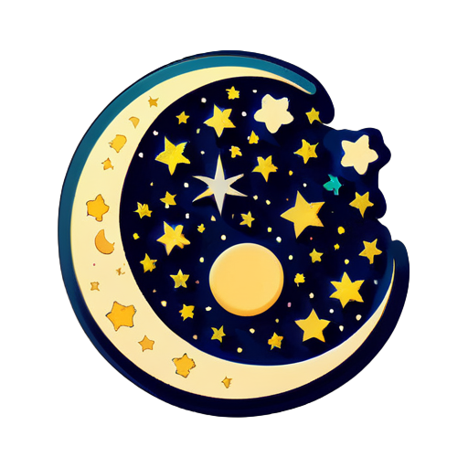 As estrelas e a lua no céu noturno sticker