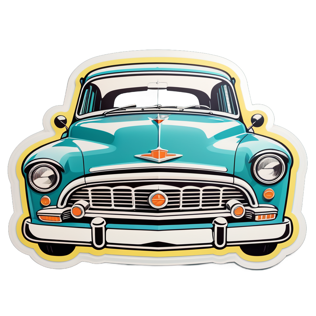 Rejilla delantera de coche vintage sticker