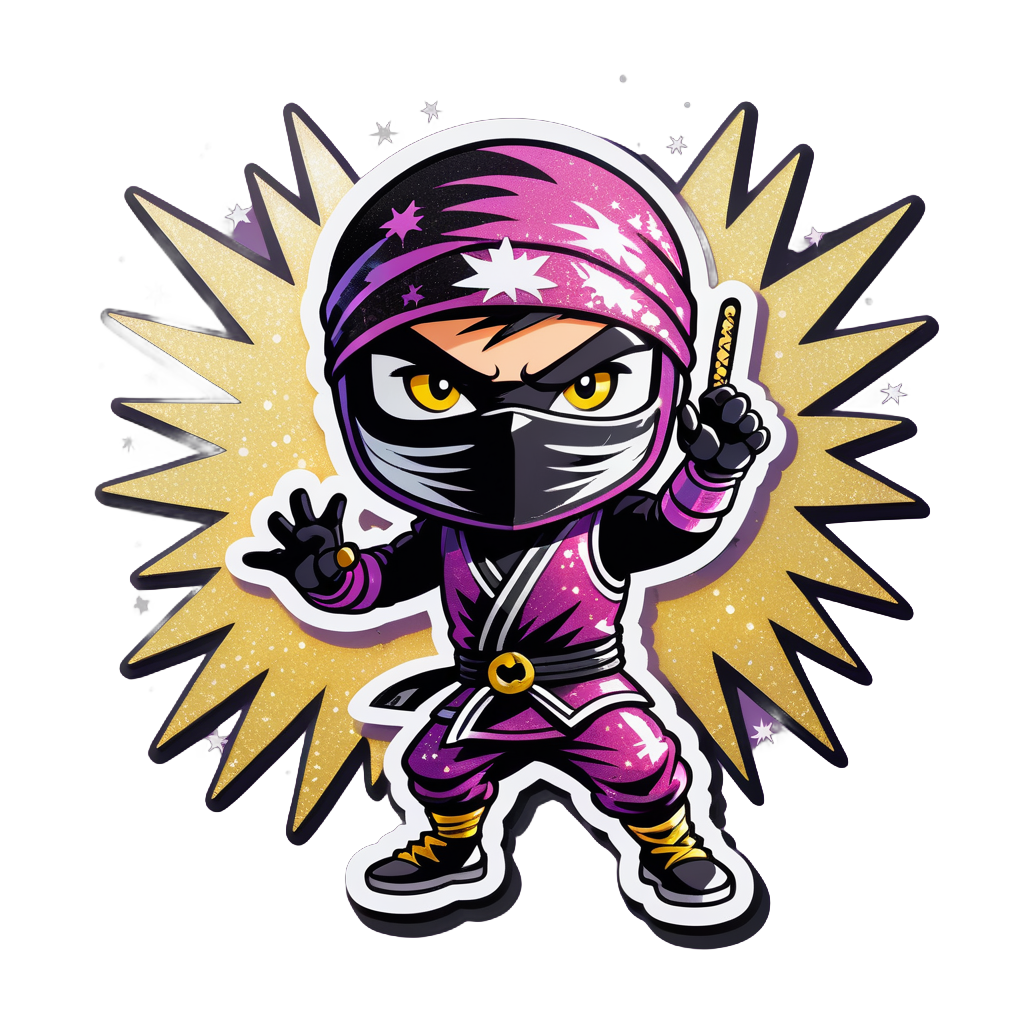 Ninja de Glitter Brilhante sticker