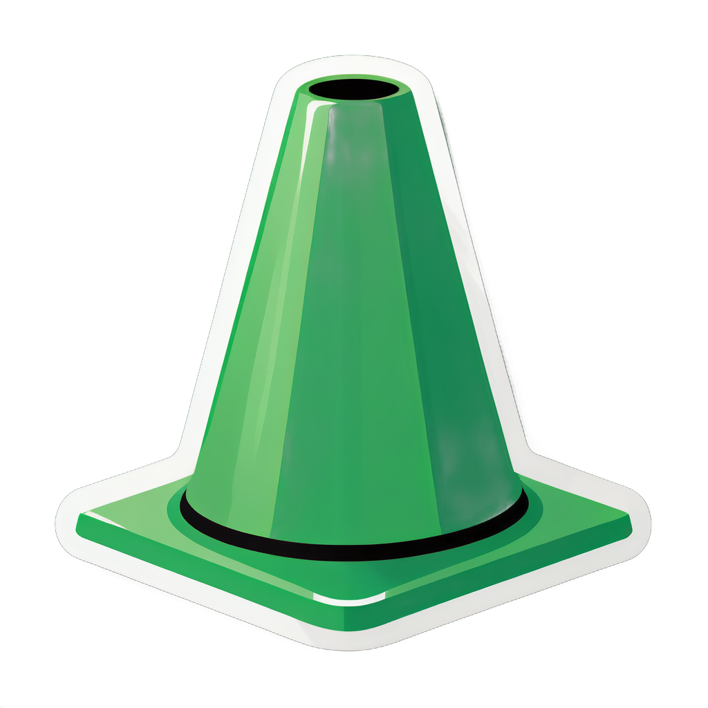 Cone de Tráfego Verde para Esportes sticker