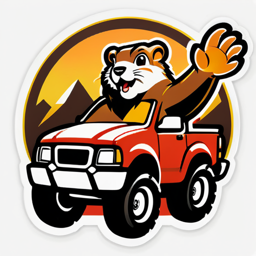 go-lang Gopher in einem Offroad-Truck sticker