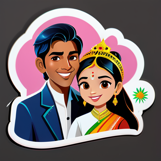 Myanmar girl named Thinzar in relationships with Indian guy named prince sticker