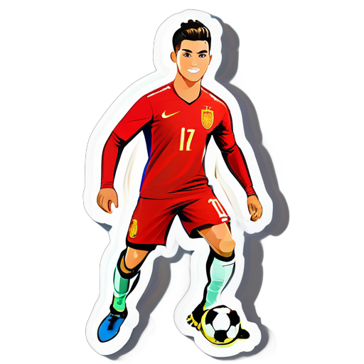 cristiano ronlado với bộ đồ của Đội tuyển Quốc gia Trung Quốc sticker