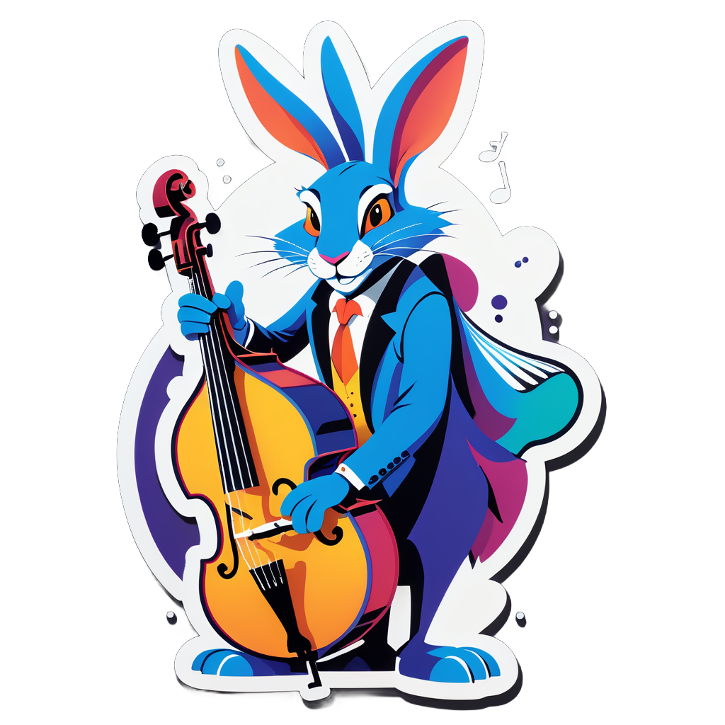 Jazz Jackrabbit with Double Bass sticker