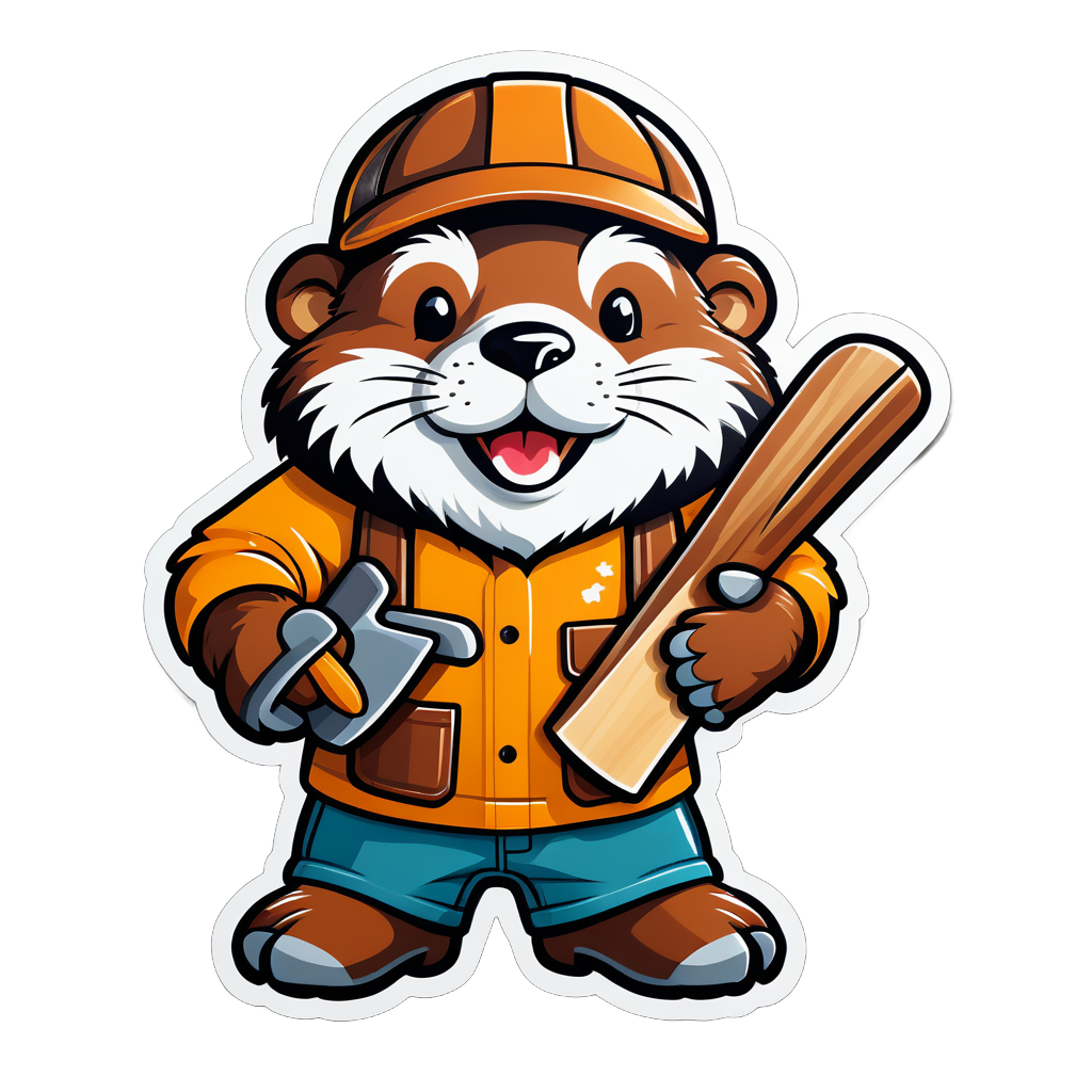 Crafty Beaver Carpenter sticker