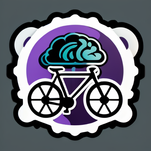 Brain ,coffee, bicycle sticker