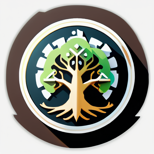 I need a logo that has a compass and inside the compass is a tree with symbols of science, technology, engineering, and math sticker