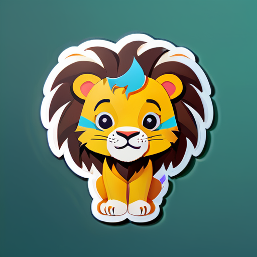 a cute lion sticker