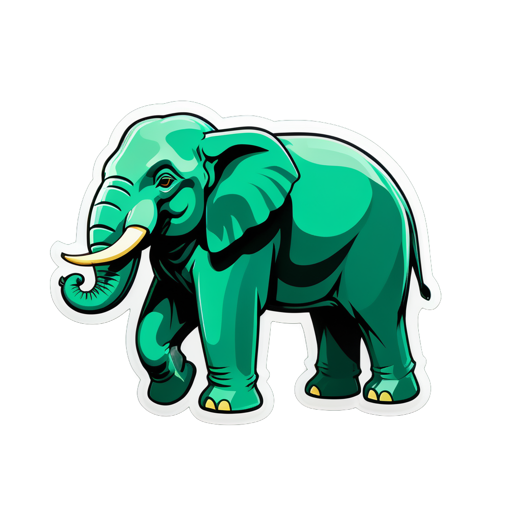 Bulky Emerald Elephants sticker