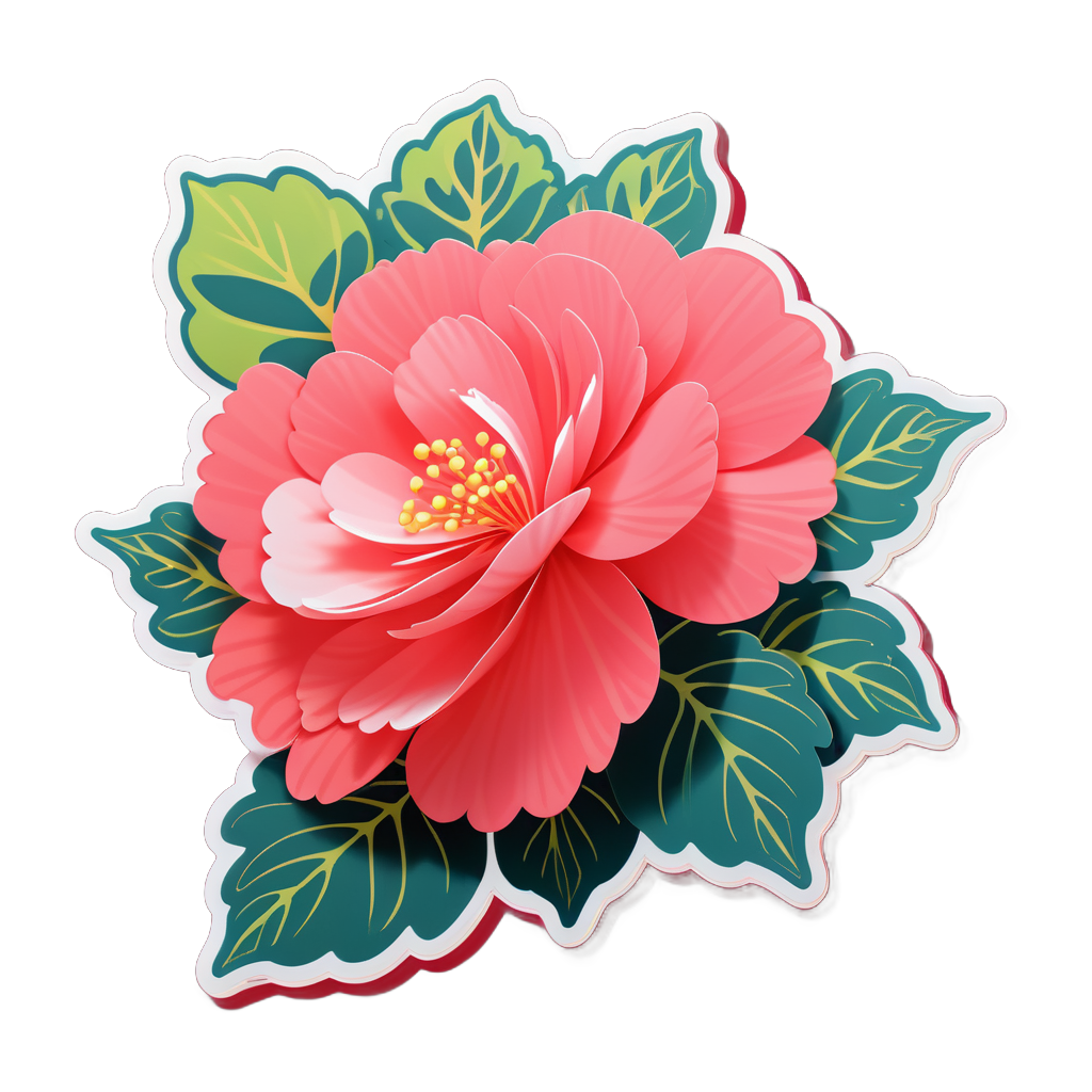 Sự Hòa Quyện Dịu Dàng Của Hoa Begonia sticker