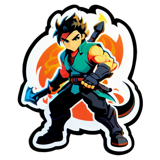 Dragon hunter main hero action one sticker