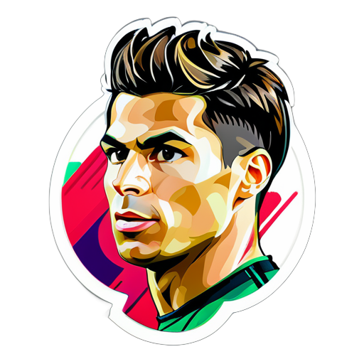 A highly detailed, high-resolution image of football player Cristiano Ronaldo, featuring a striking hairstyle and an abstract background.