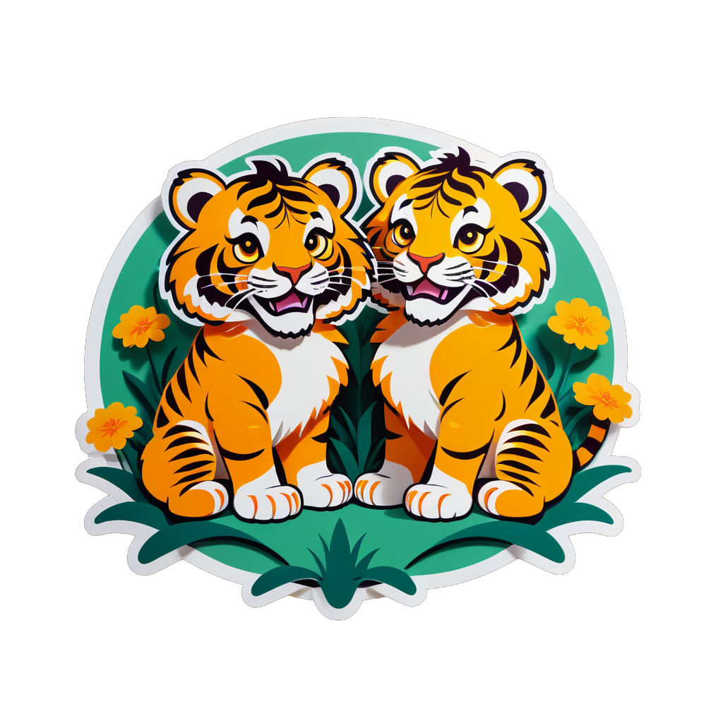 Portly Marigold Tigers sticker