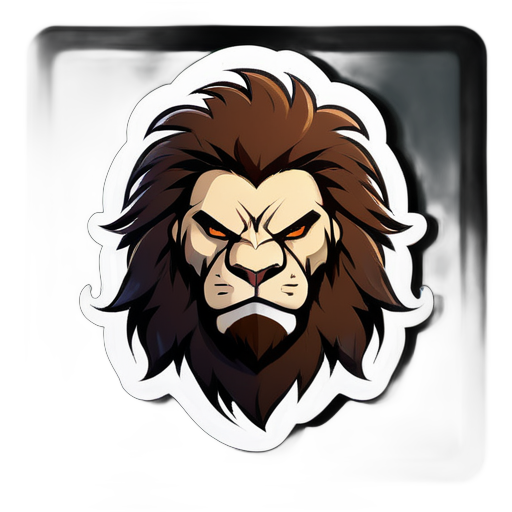 # A muscular hunter with hair and a face resembling that of a male lion. sticker