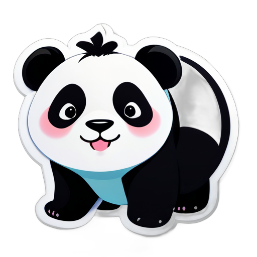 O panda gigante, a sensação da internet 'Hua Hua', é adorável e realista sticker