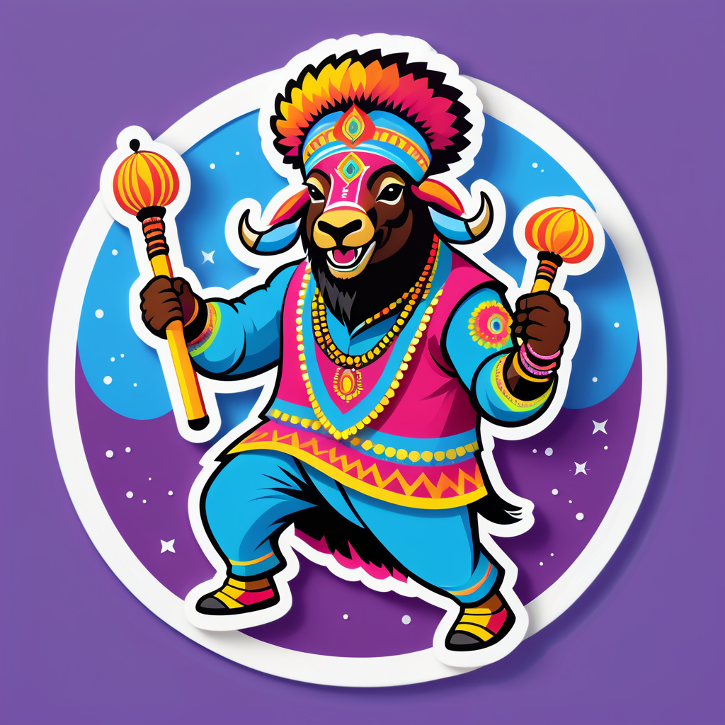 Bhangra Bison with Dhol sticker