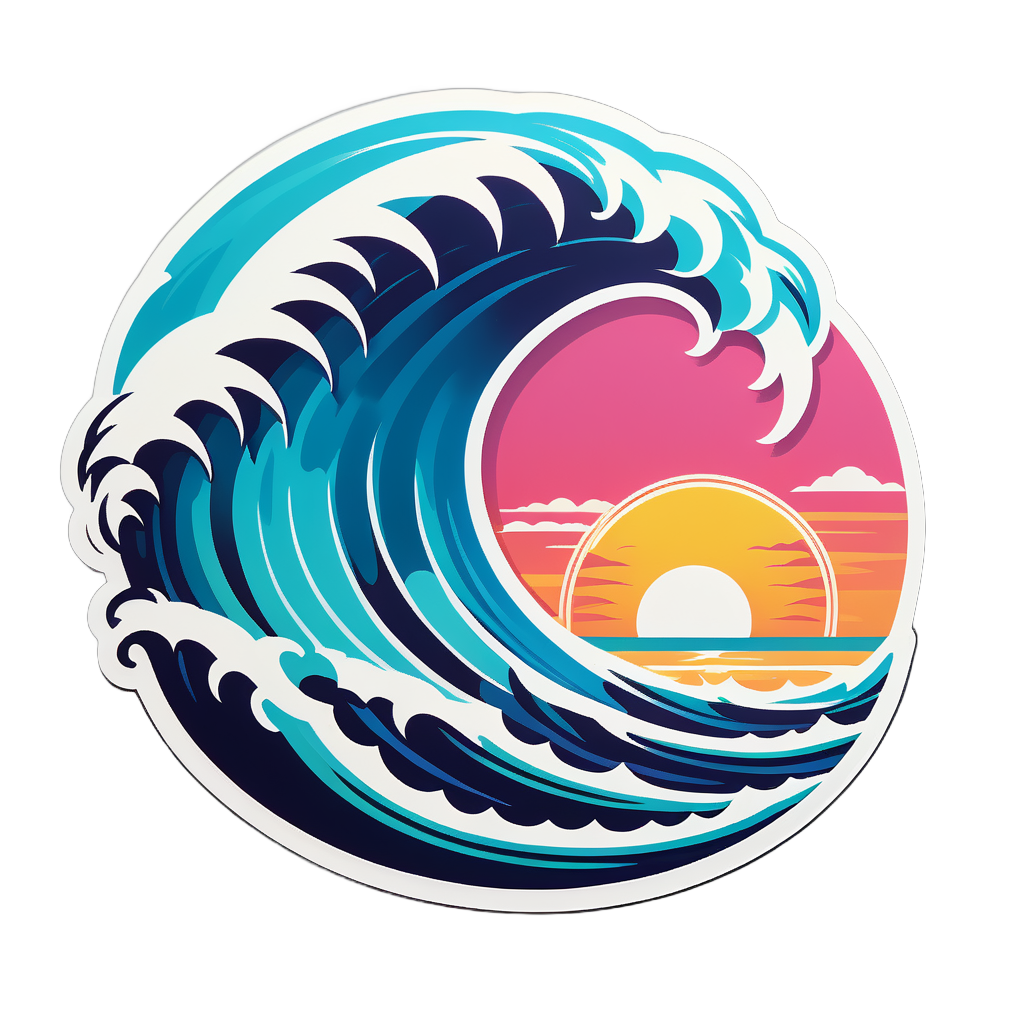 Tropical Beach Waves sticker