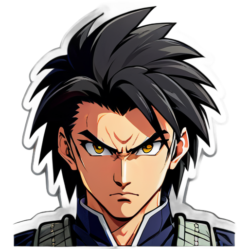 Hair Style: Hayato's hair is short and jet black, styled in a traditional samurai fashion with a slight spiky texture.
Eyes Style: His eyes are intense and piercing, with a determined gaze that reflects his warrior spirit. They are almond-shaped and framed by strong brows.
Facecut: Hayato has a strong and angular face with a chiseled jawline, giving him a stern and determined expression. His facia sticker