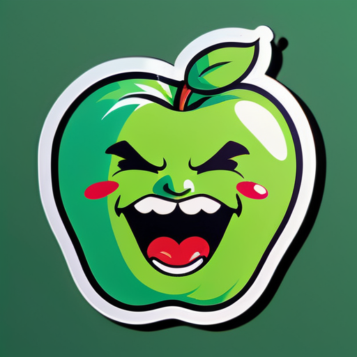 Il y a une tête humaine dans la bouche de la pomme sticker