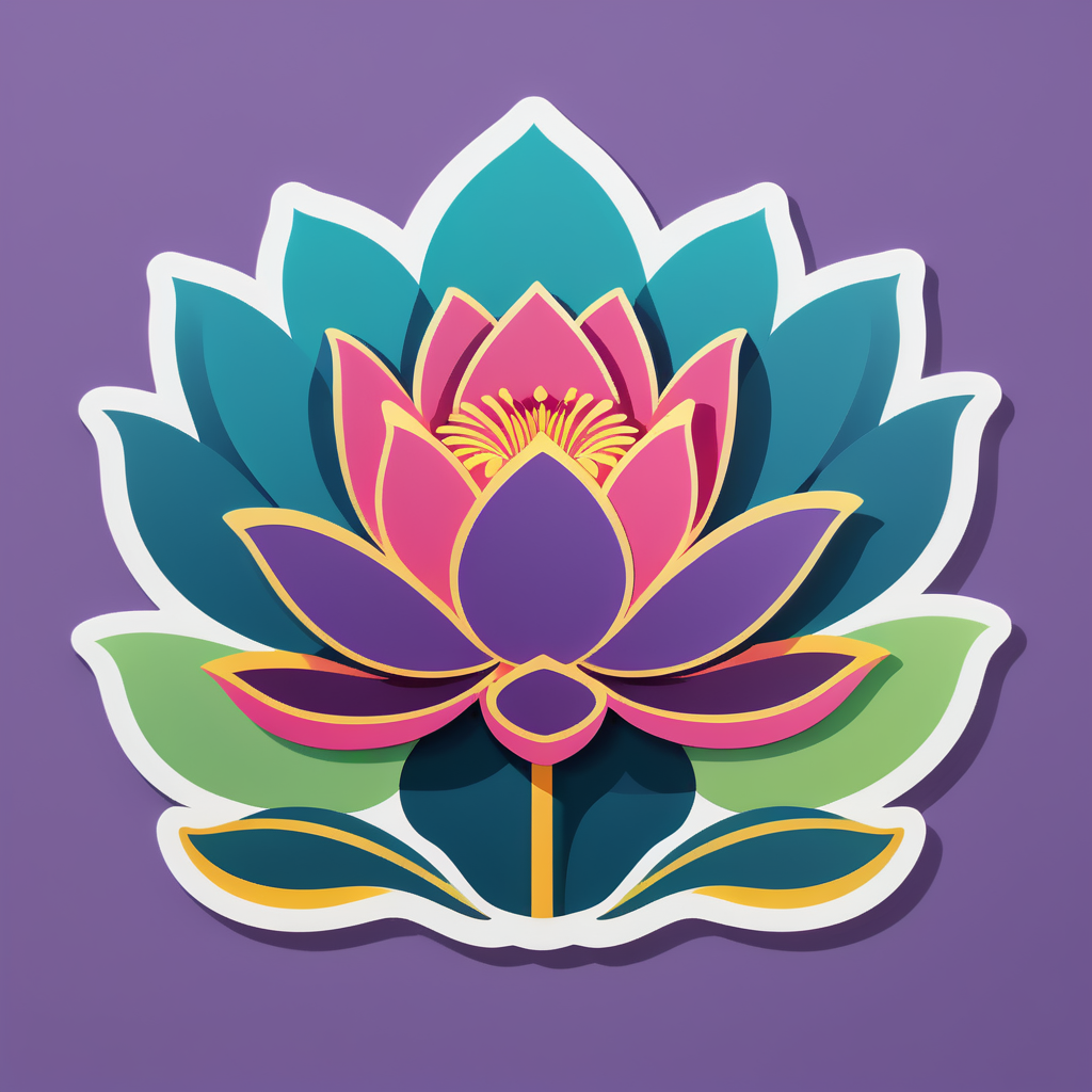 Lotus en fleur sticker