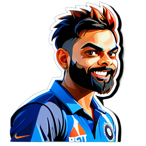 Virat kohli  with   jersey of the Indian national men's crickets team sticker sticker