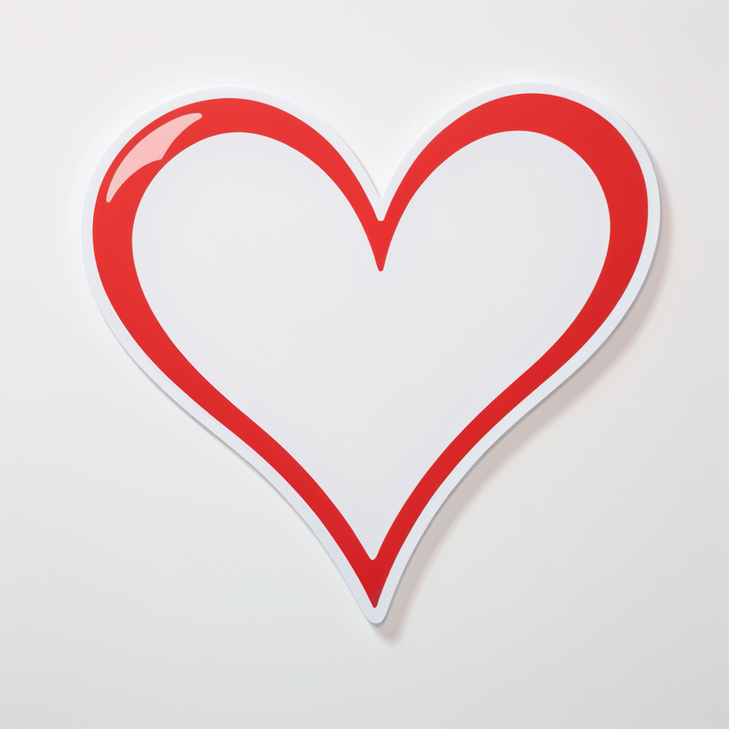 big red heart,white background sticker