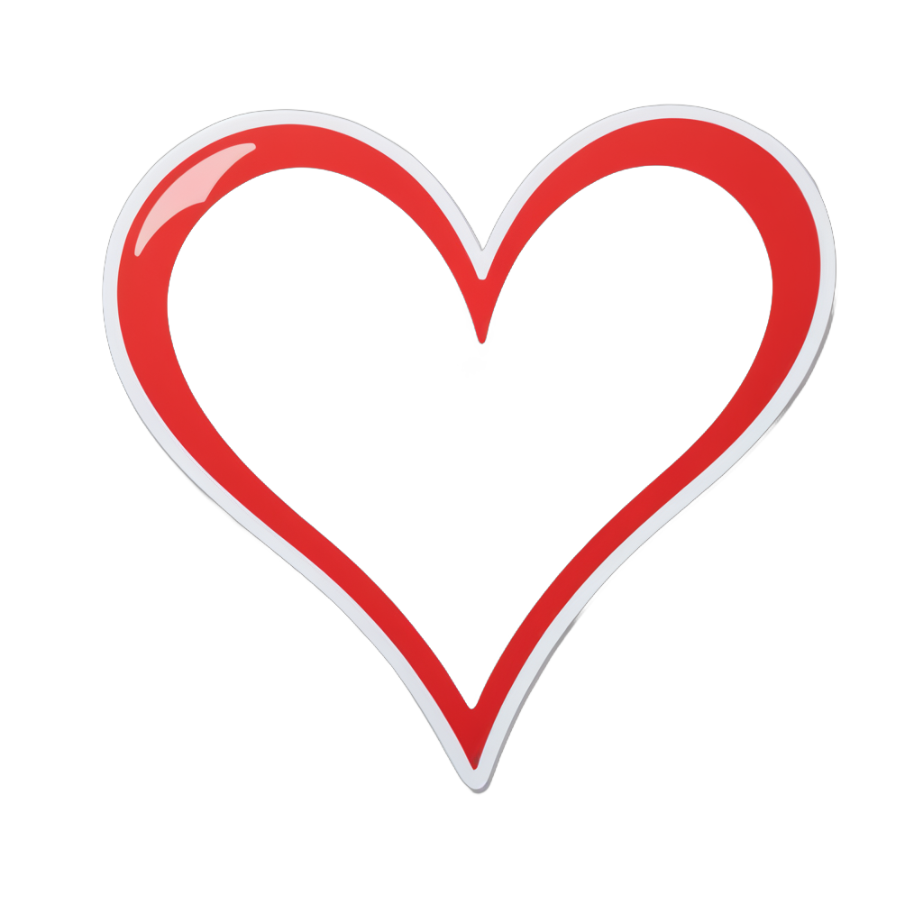 big red heart,white background sticker