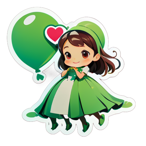 Frog Falling Love with girl sticker