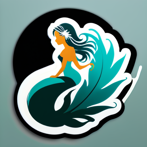 Elegant Feather Mermaid sticker