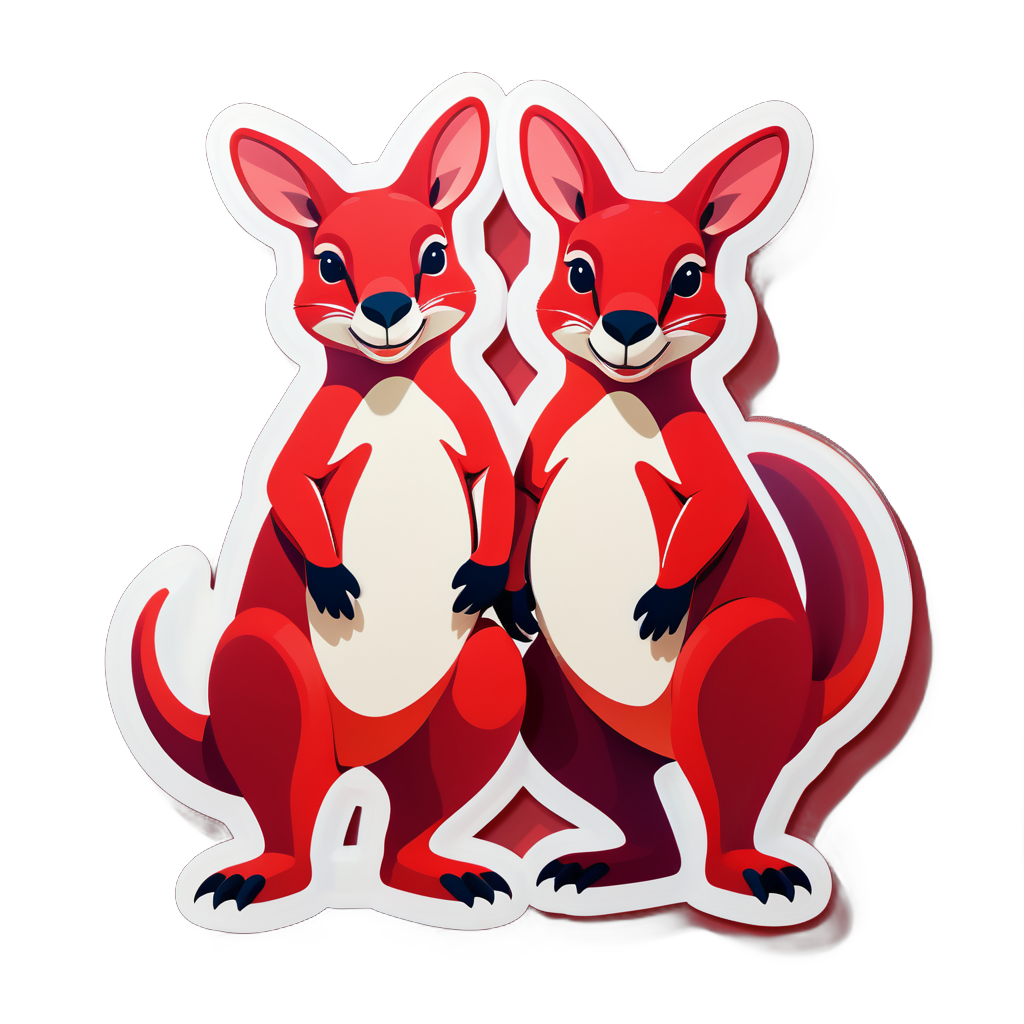 Plump Crimson Kangaroos sticker