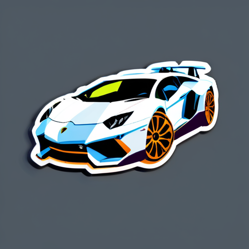 lamborghini aventador flying in sky sticker