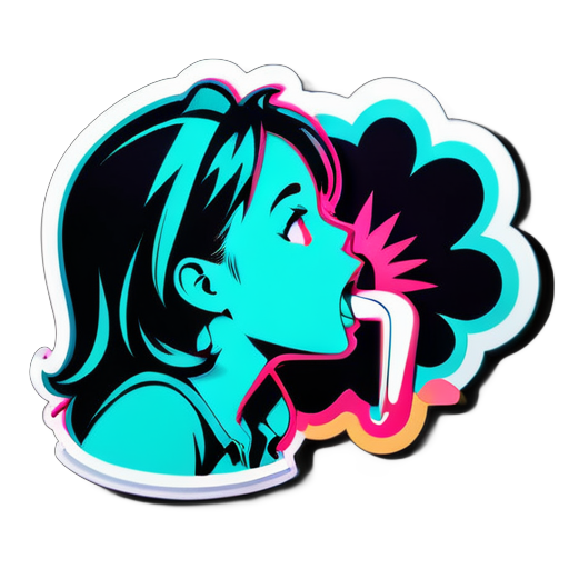 A girl giving blowjob sticker